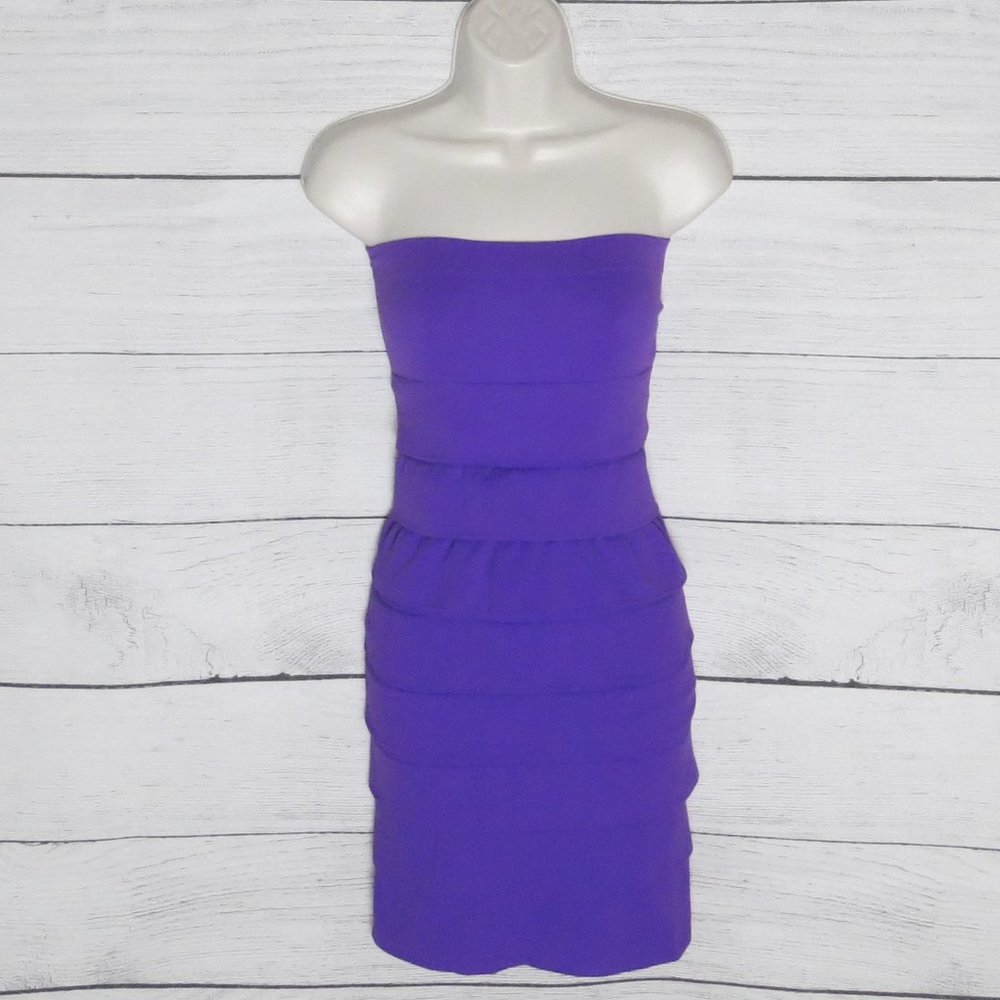 Purple Layered Strapless Dress